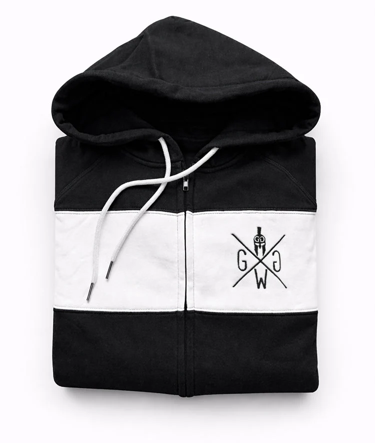Gym Hoodie mit Reißverschluss 'Legacy' - Schwarz