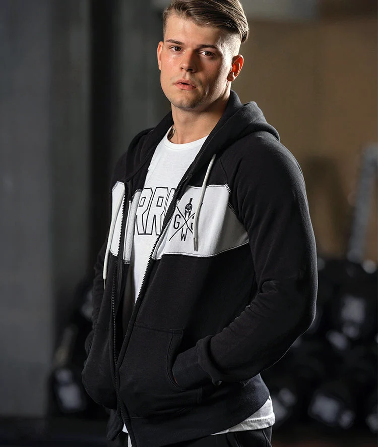 Gym Hoodie mit Reißverschluss 'Legacy' - Schwarz