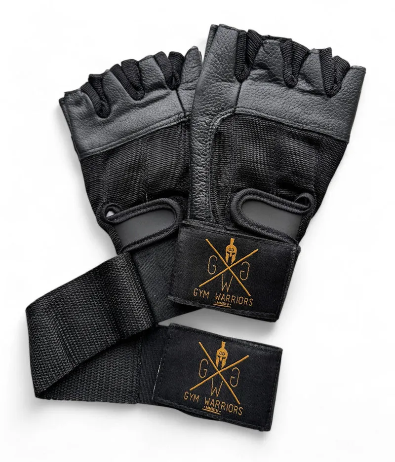 Trainingshandschuhe aus Leder - Schwarz
