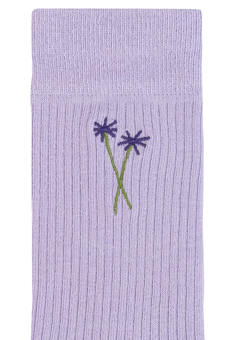 Gerippte Socken Stickerei 1 Paar