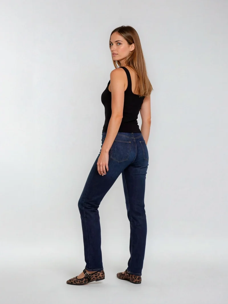 SCREVET - TINGLY, Straight Fit, High-Waist, Mid Blue Used