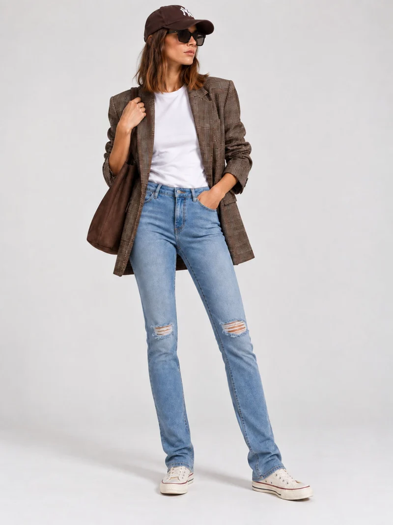 SCREVET - SPARKY, Slim Fit, Mid-Waist, Light Blue Used