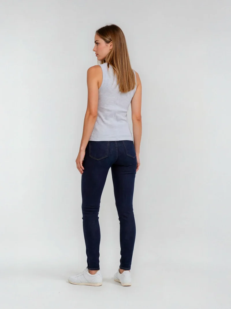 SCREVET - RIVET, Skinny Fit, High-Waist, Dark Blue
