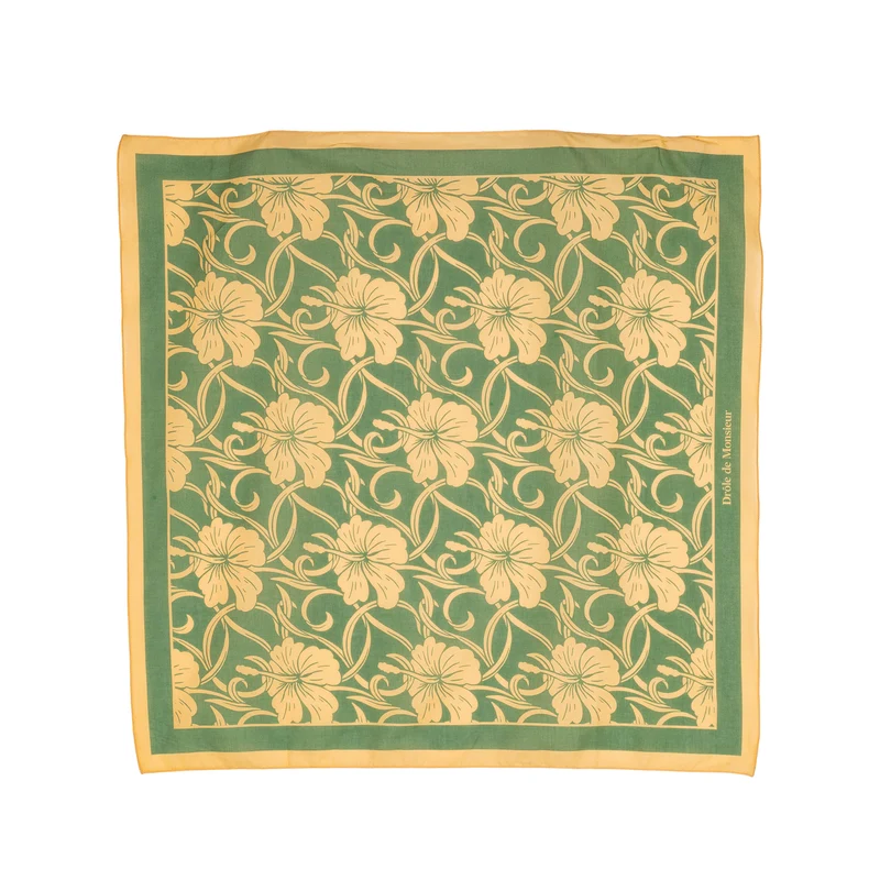 Drole de Monsieur Foulard Monogramme Hibiscus