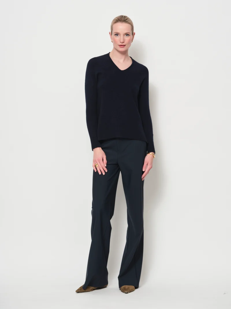 Straight Bonded Jersey Trousers
