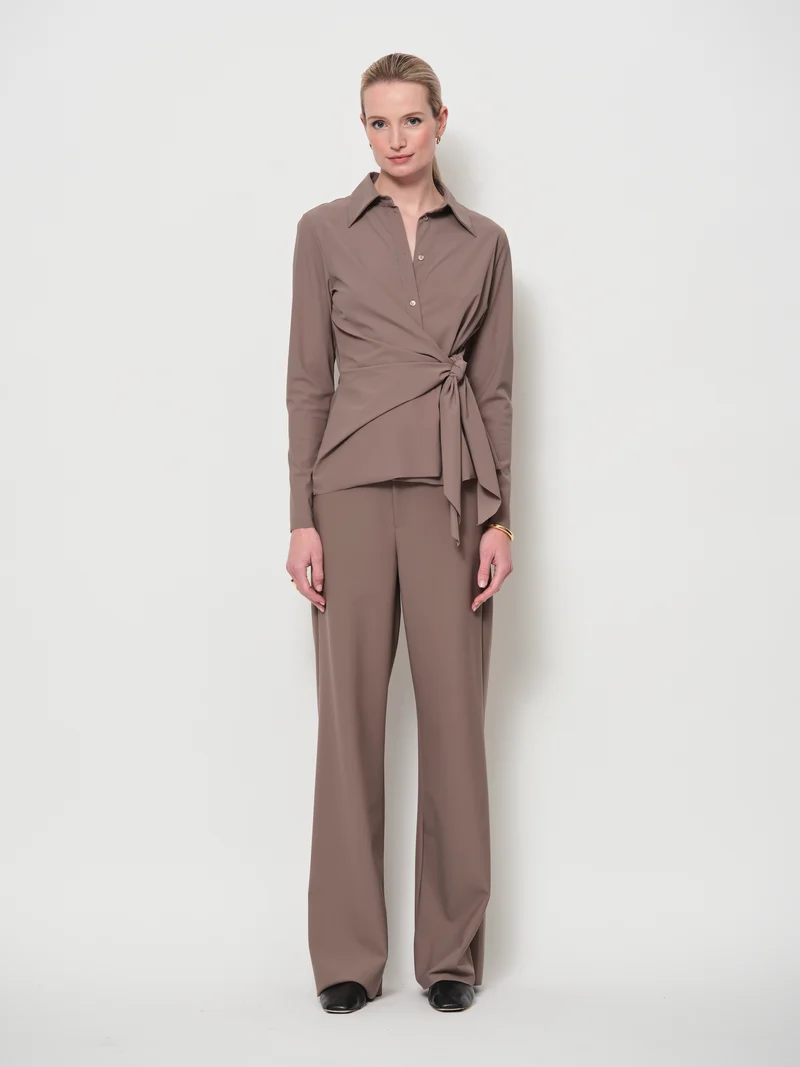 Straight Bonded Jersey Trousers