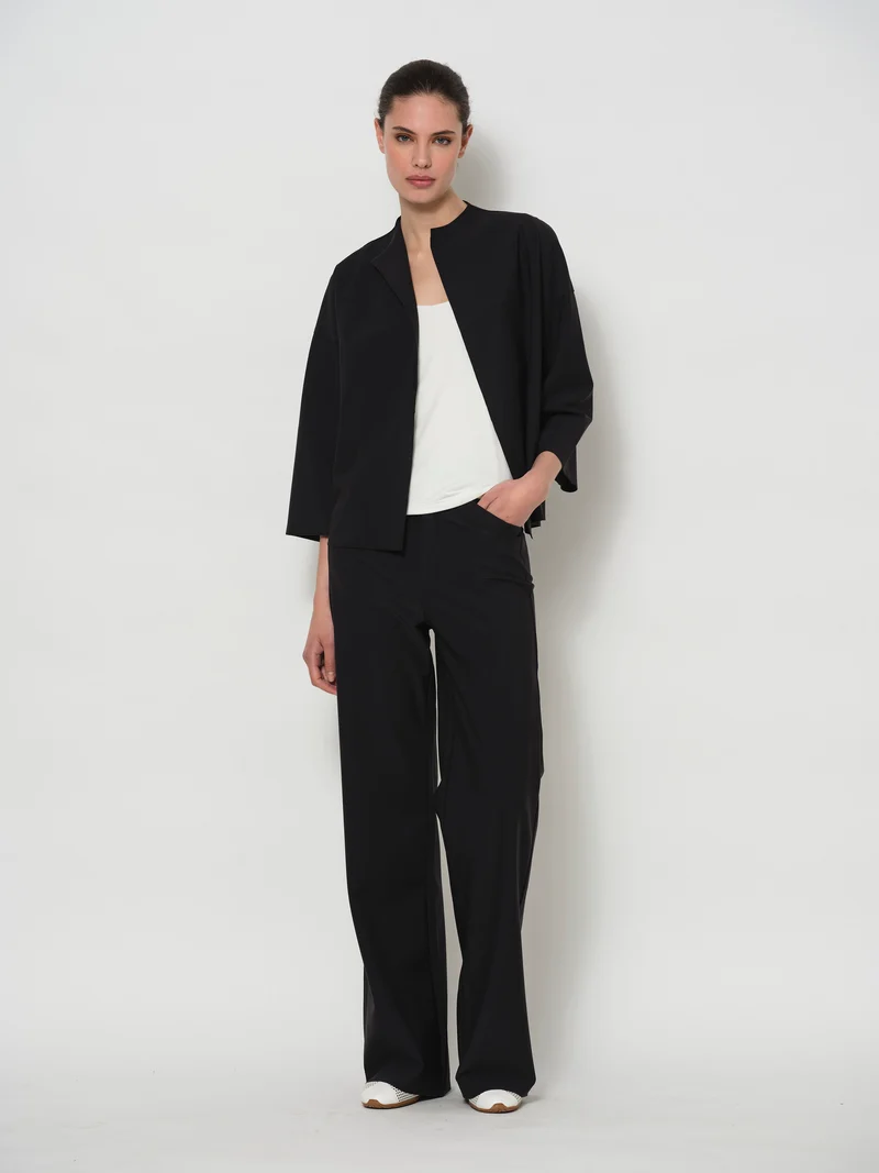 Straight Bonded Jersey Trousers