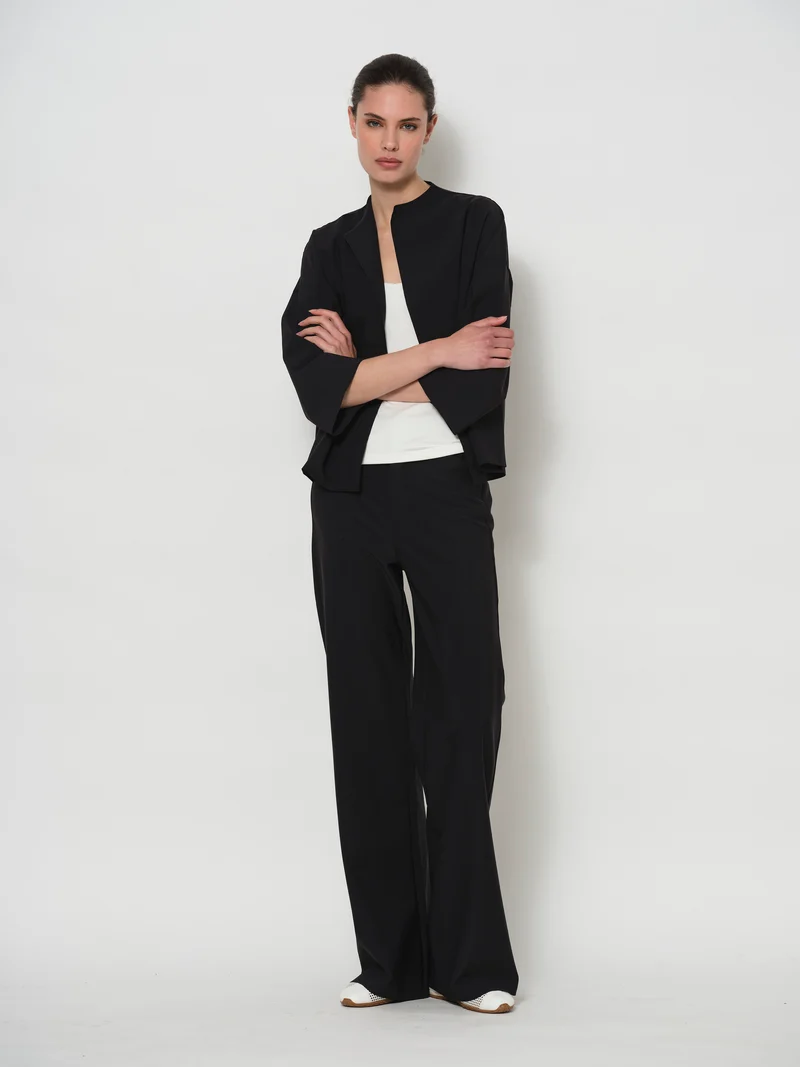 Straight Bonded Jersey Trousers