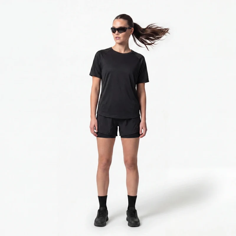 Sport Shirt Mesh Damen | Schwarz
