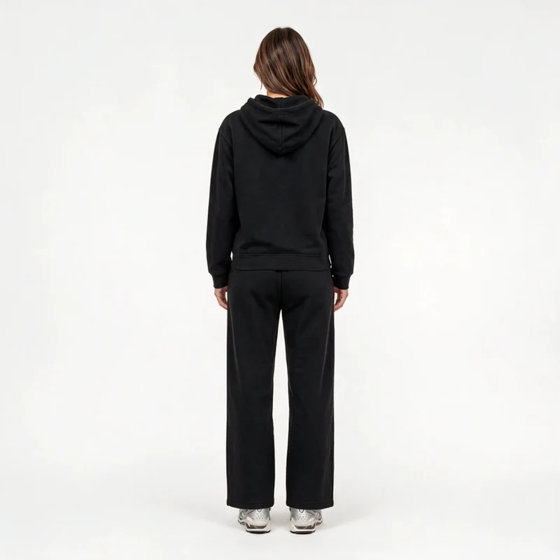 Jogginghose mit weitem Bein Damen | Schwarz