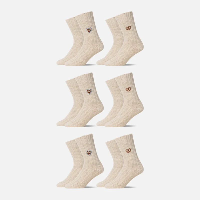 Norweger Socken | Off White "Lebkuchenherz & Brezn""-Edition"