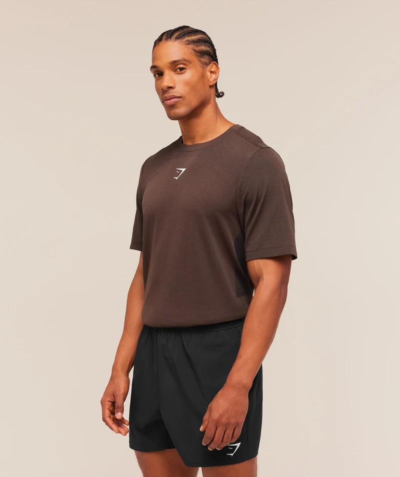 Gymshark Lightweight Seamless T-Shirt - Espresso Brown/Marl