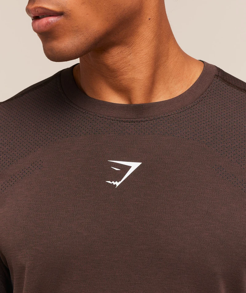 Gymshark Lightweight Seamless T-Shirt - Espresso Brown/Marl