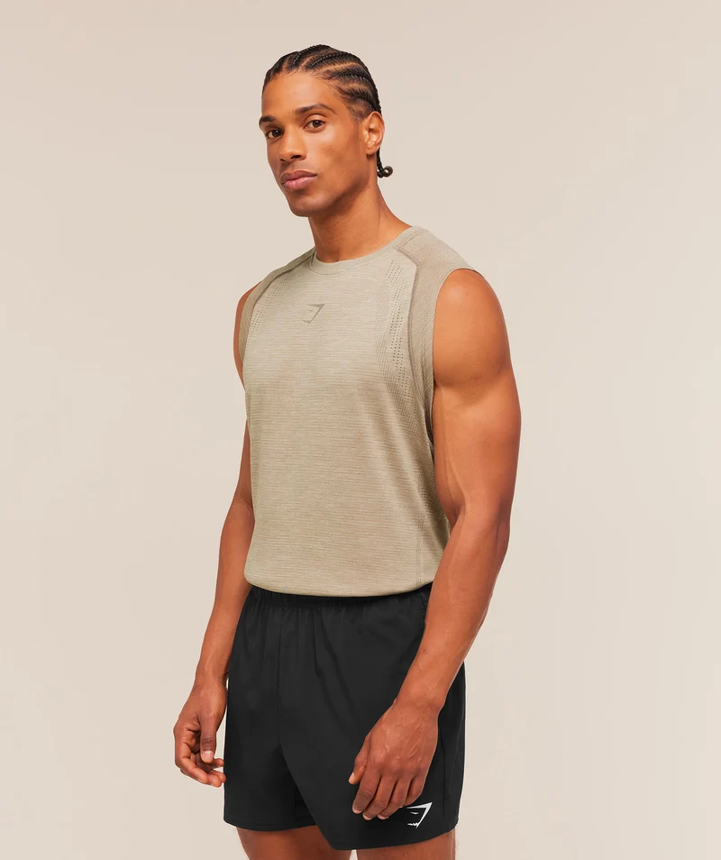 Gymshark Versatile Seamless Tank - Chalk Beige/Lifestyle Brown