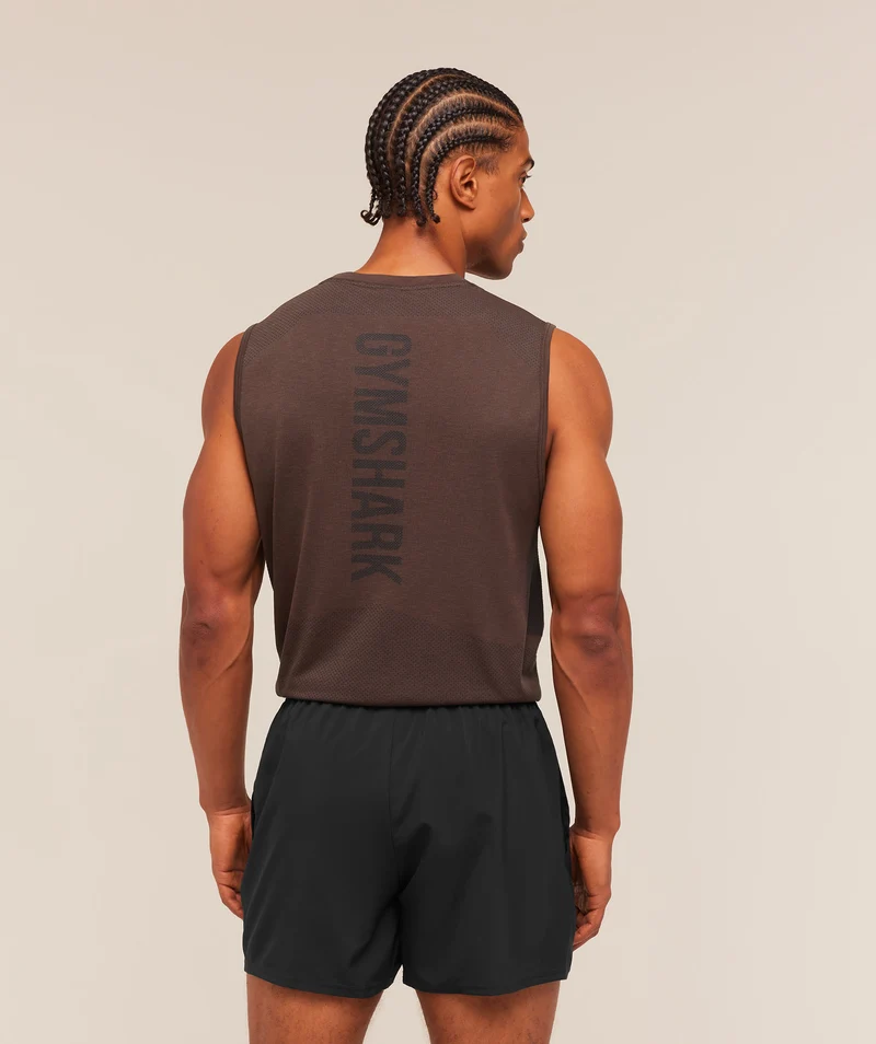 Gymshark Lightweight Seamless Tank - Espresso Brown/Marl