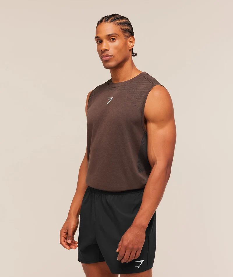 Gymshark Lightweight Seamless Tank - Espresso Brown/Marl
