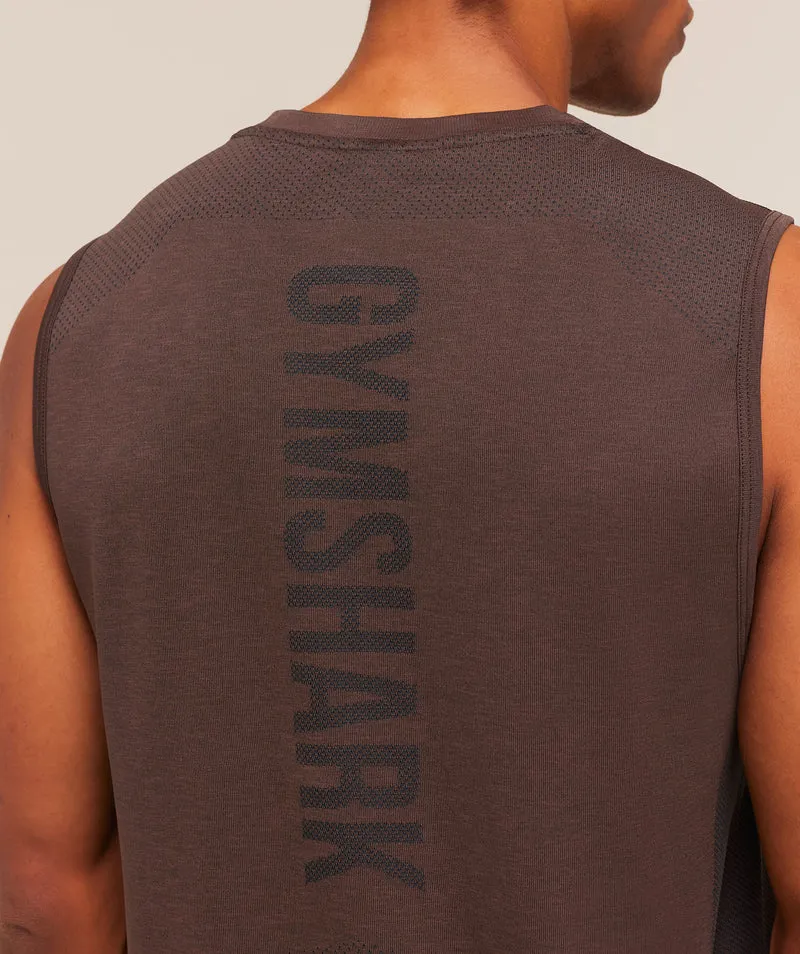 Gymshark Lightweight Seamless Tank - Espresso Brown/Marl