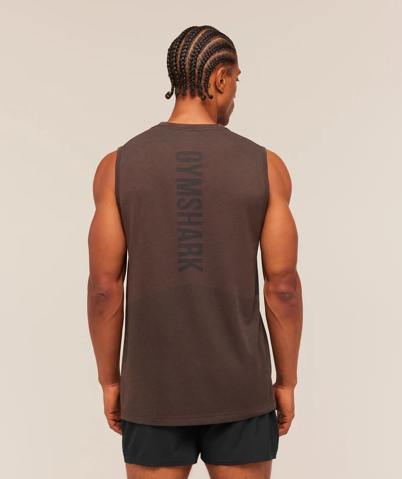 Gymshark Lightweight Seamless Tank - Espresso Brown/Marl