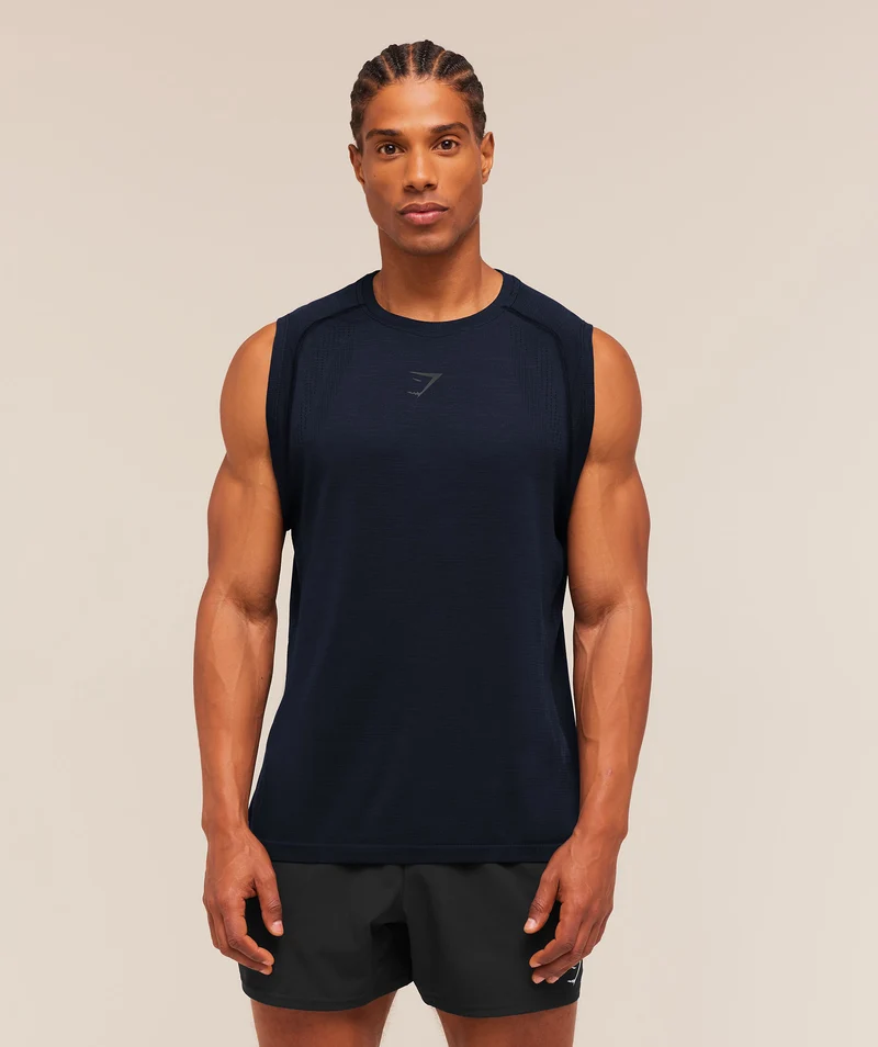 Gymshark Versatile Seamless Tank - Heavy Blue/Black