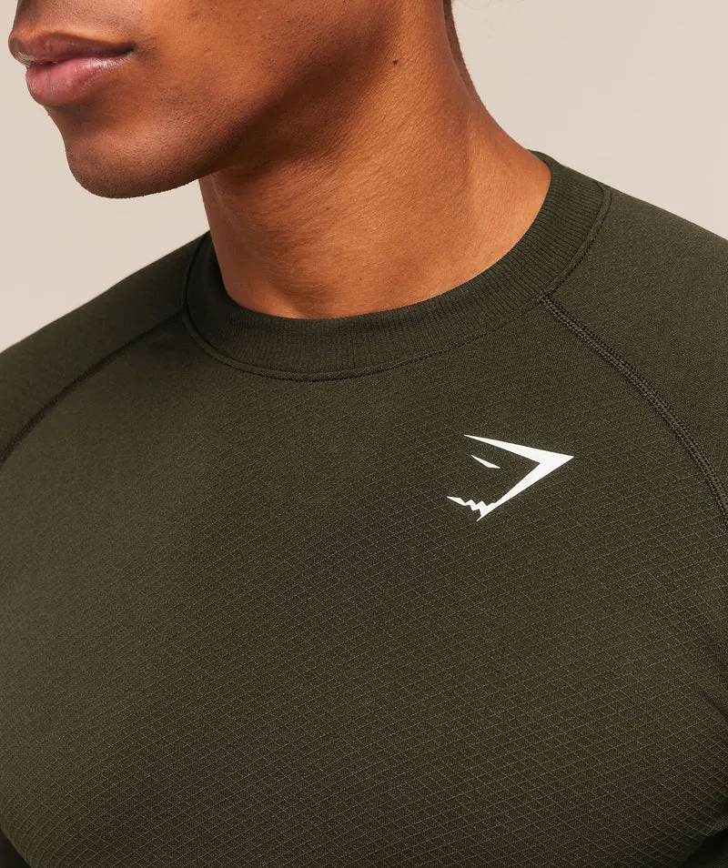 Gymshark Vital Seamless Long Sleeve T-Shirt - Strength Green/Canvas Green