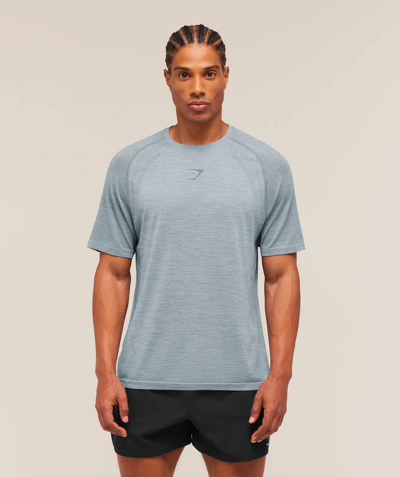 Gymshark Versatile Seamless T-Shirt - Tranquil Blue/Iron Blue