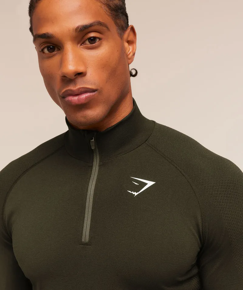 Gymshark Vital Seamless 1/4 Zip - Strength Green/Canvas Green