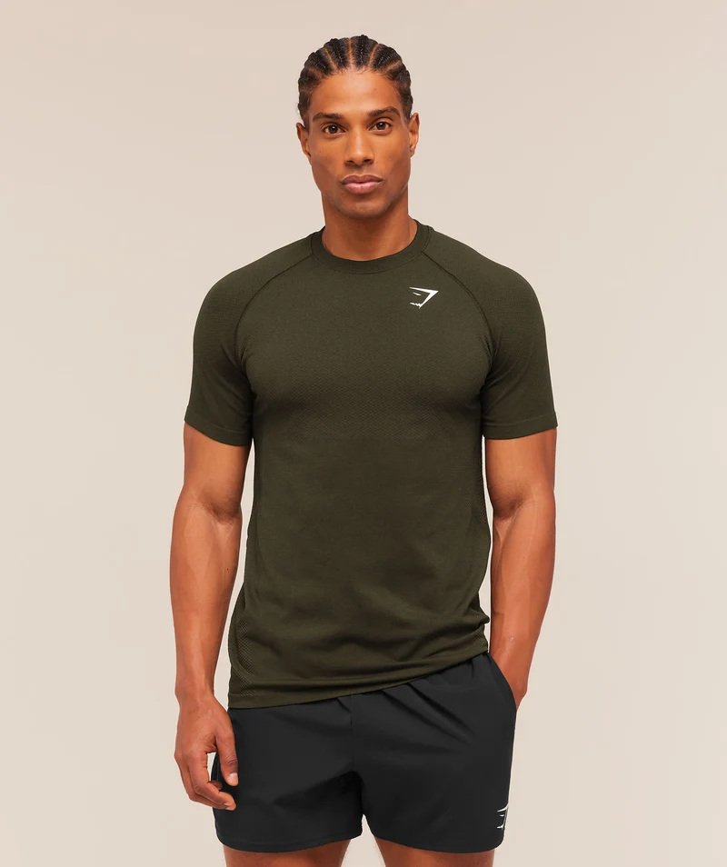 Gymshark Vital Seamless T-Shirt - Strength Green/Canvas Green