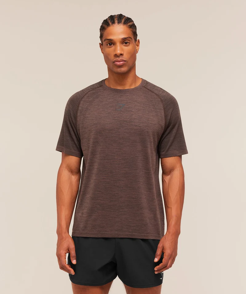 Gymshark Versatile Seamless T-Shirt - Espresso Brown/Black