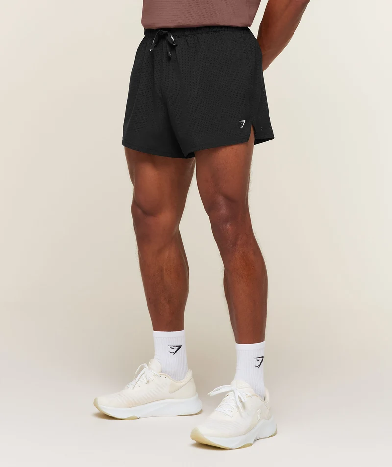 Gymshark Perforated Train 4" Shorts - Black