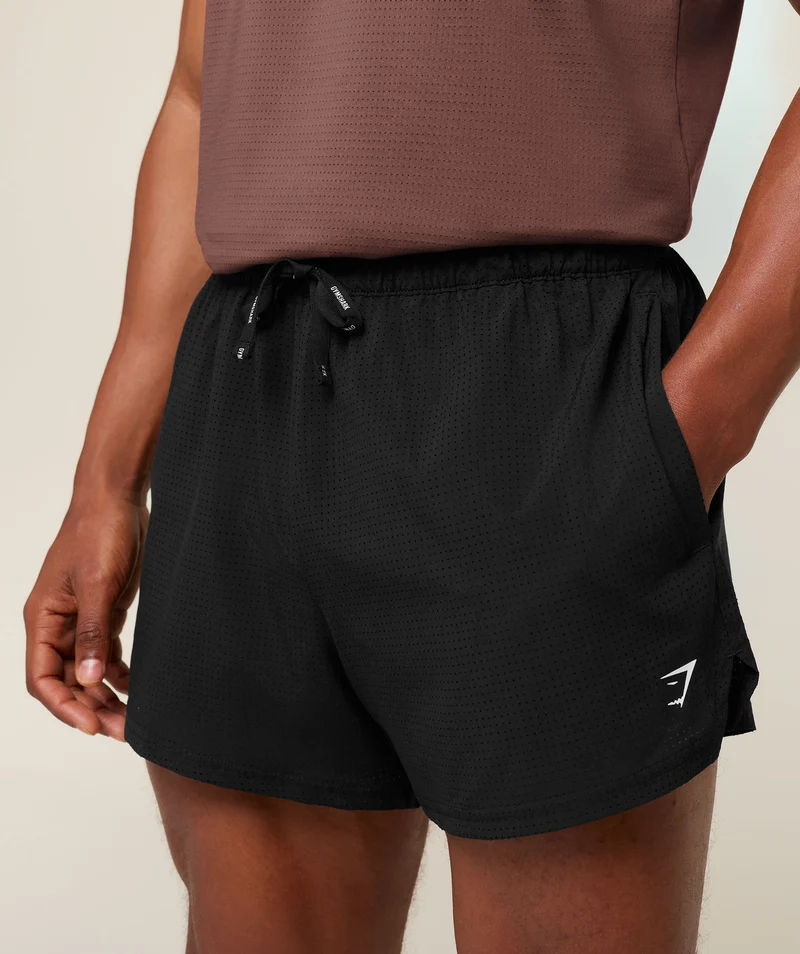 Gymshark Perforated Train 4" Shorts - Black