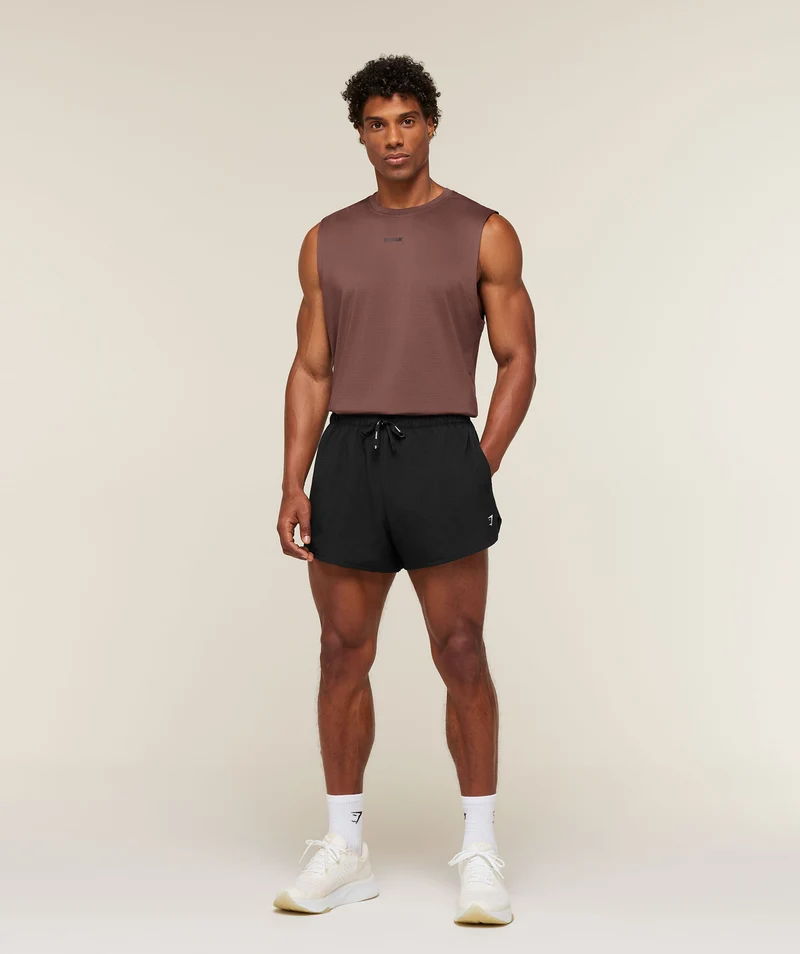 Gymshark Perforated Train 4" Shorts - Black
