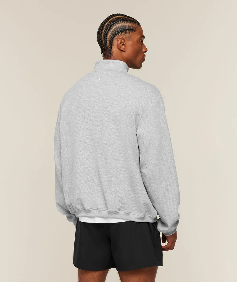 Gymshark Train 1/4 Zip - Light Grey Core Marl