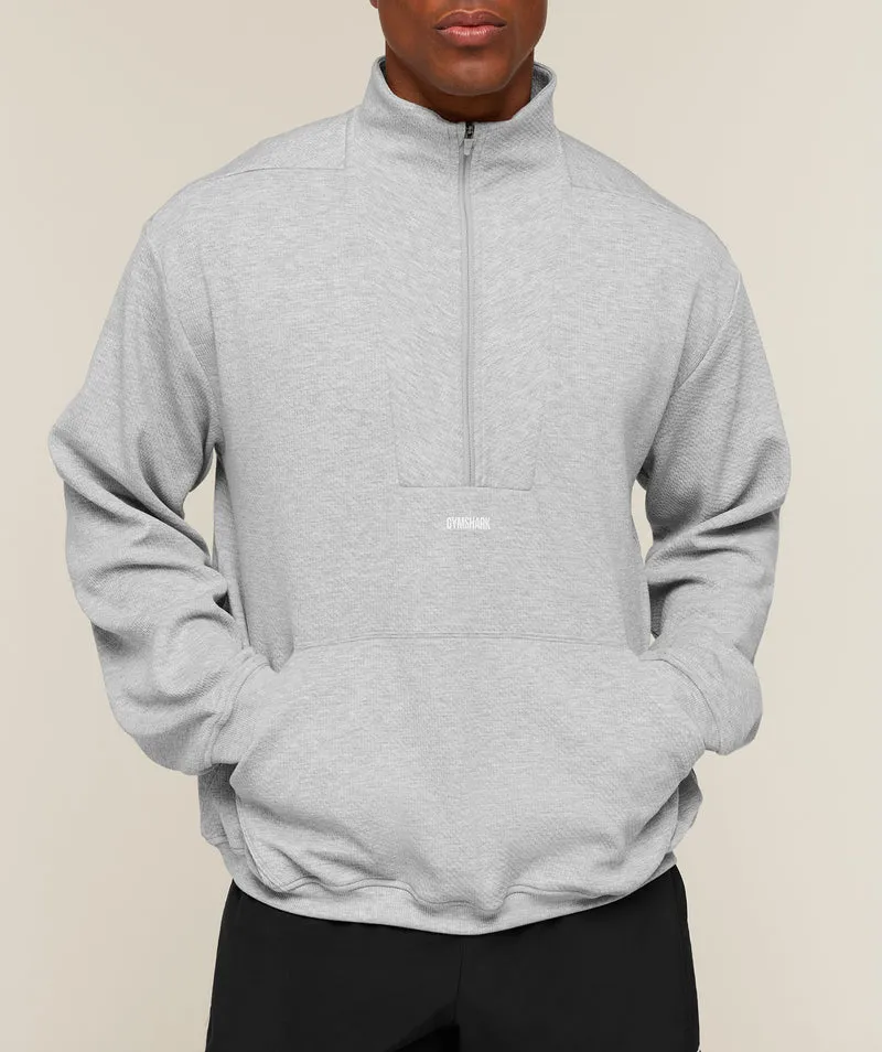 Gymshark Train 1/4 Zip - Light Grey Core Marl