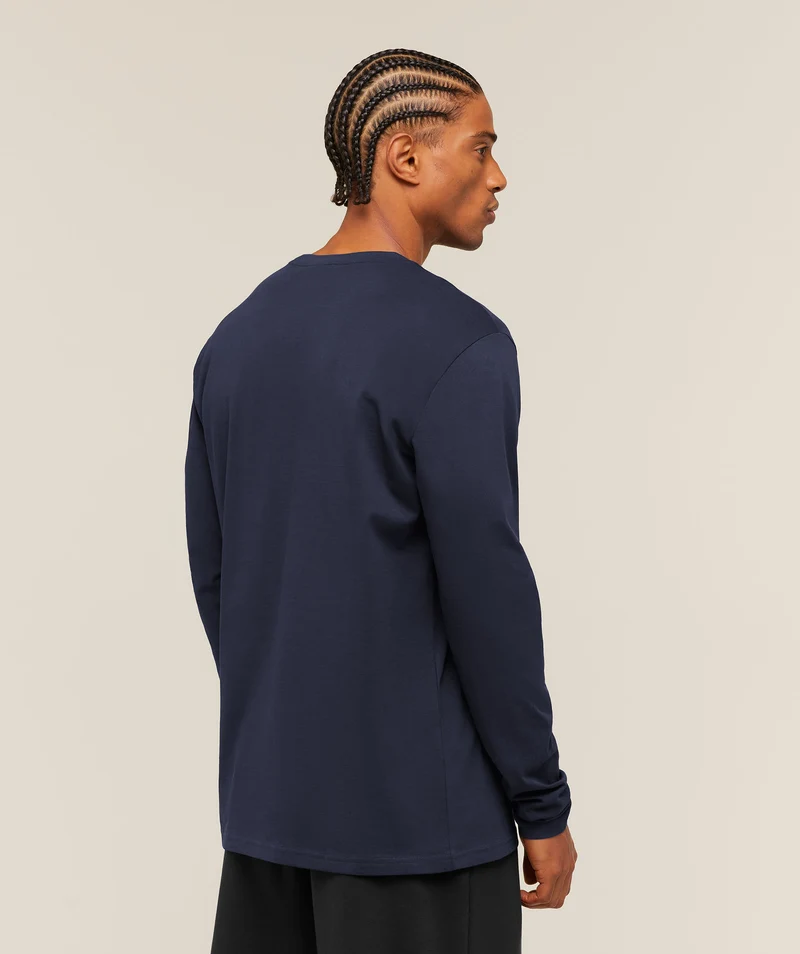 Gymshark Crest Long Sleeve T-Shirt - Heavy Blue