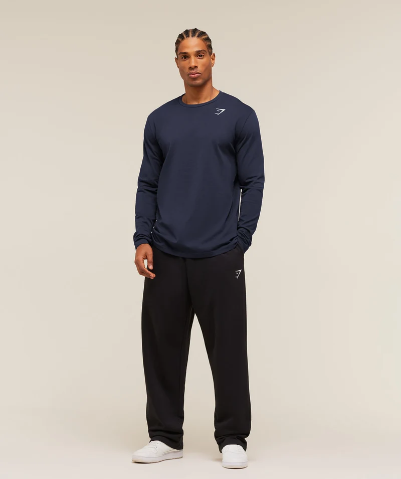 Gymshark Crest Long Sleeve T-Shirt - Heavy Blue
