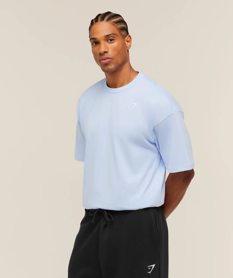Gymshark Crest Oversized T-Shirt - Tranquil Blue