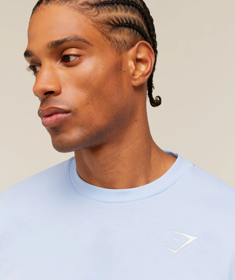 Gymshark Crest Oversized T-Shirt - Tranquil Blue