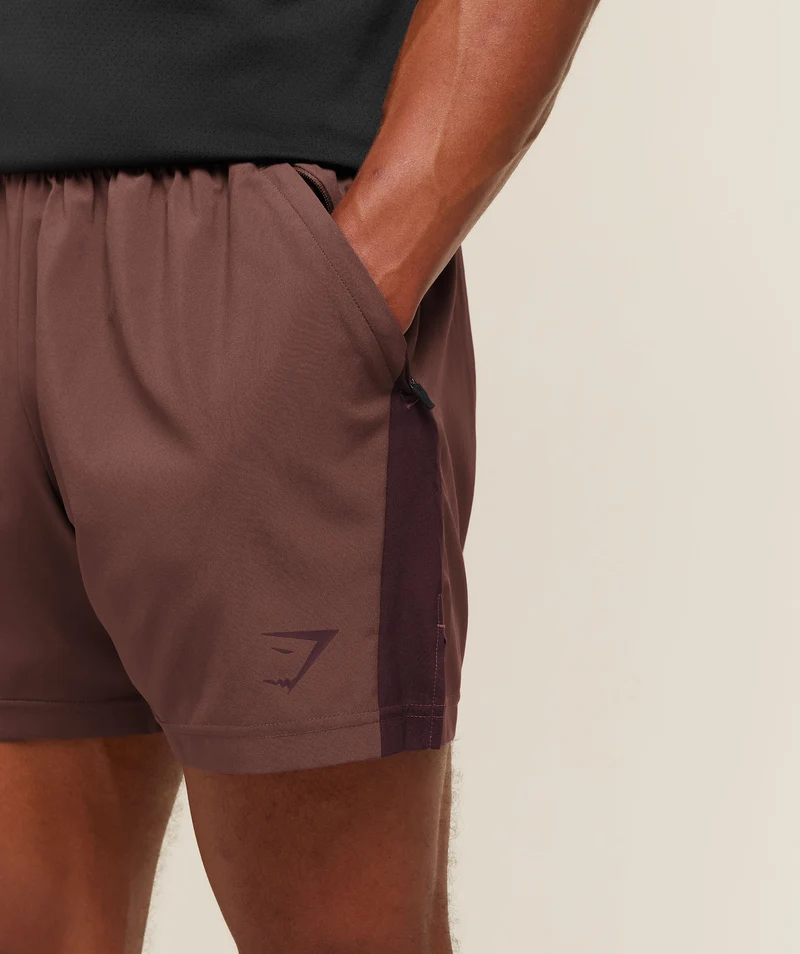 Gymshark Sport 5" Shorts - Espresso Brown/Cherry Purple