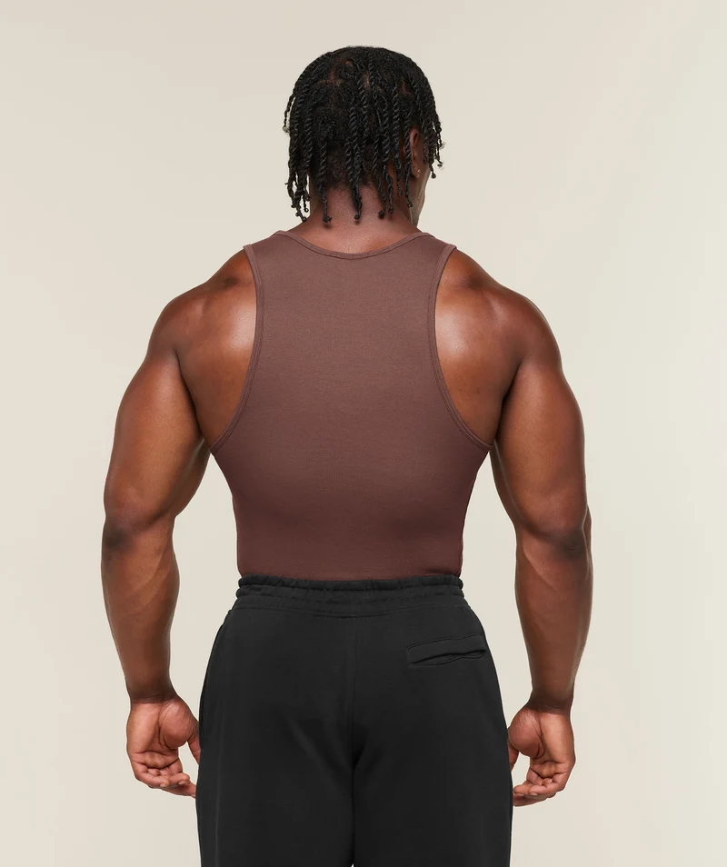 Gymshark Ribbed Tank 1PK - Espresso Brown