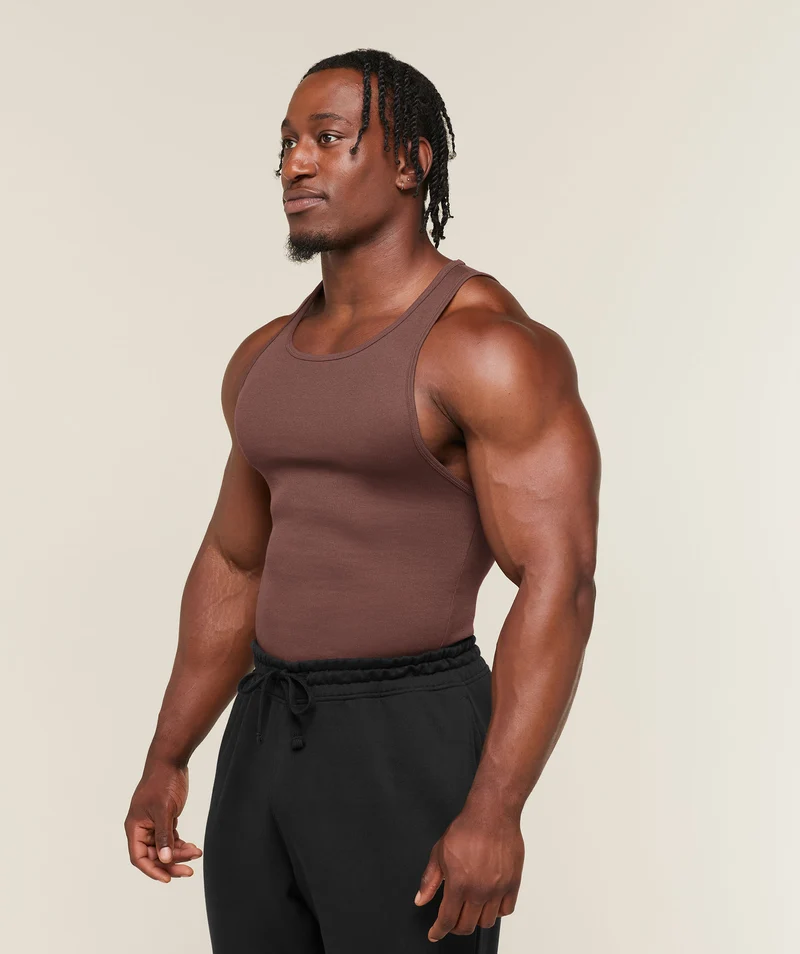 Gymshark Ribbed Tank 1PK - Espresso Brown