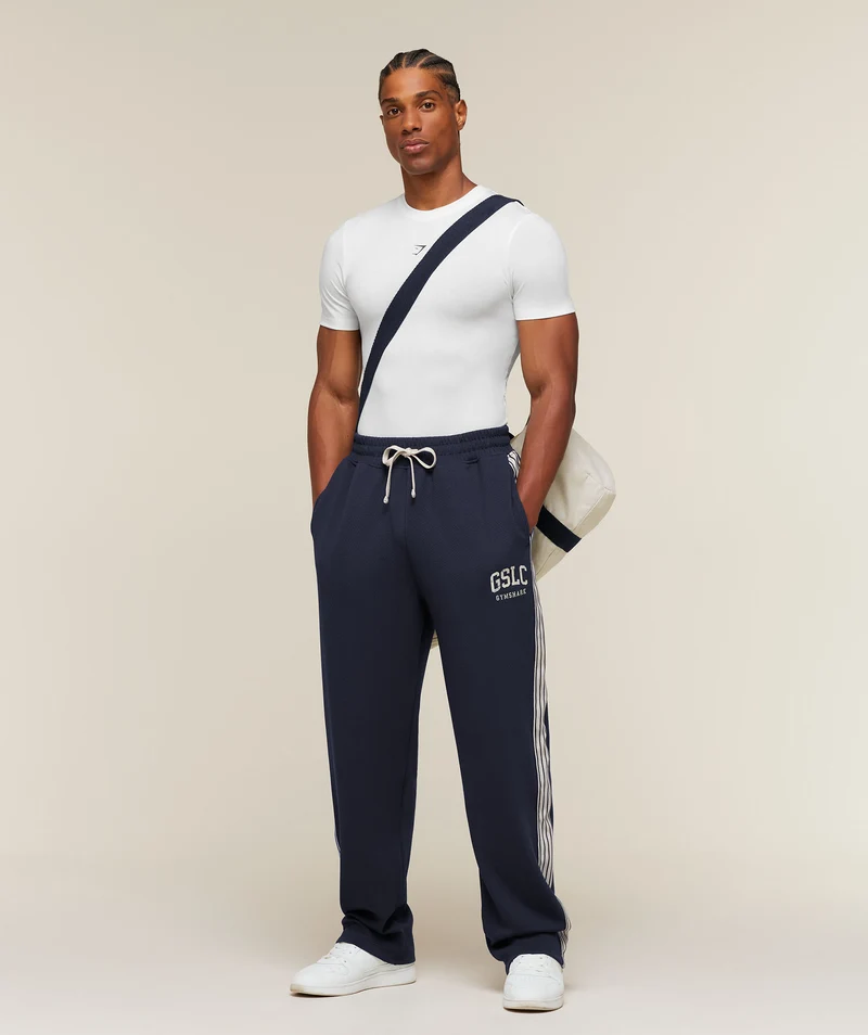 Gymshark GSLC Taped Straight Leg Track Pants - Heavy Blue
