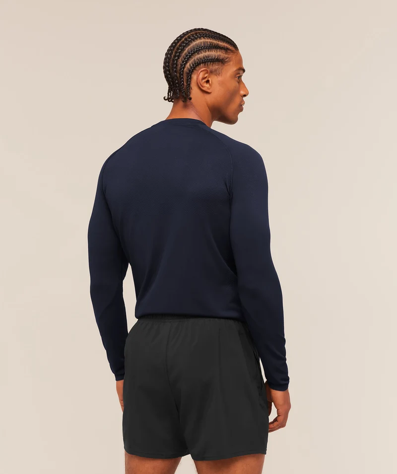Gymshark Vital Seamless Long Sleeve T-Shirt - Navy/Heavy Blue