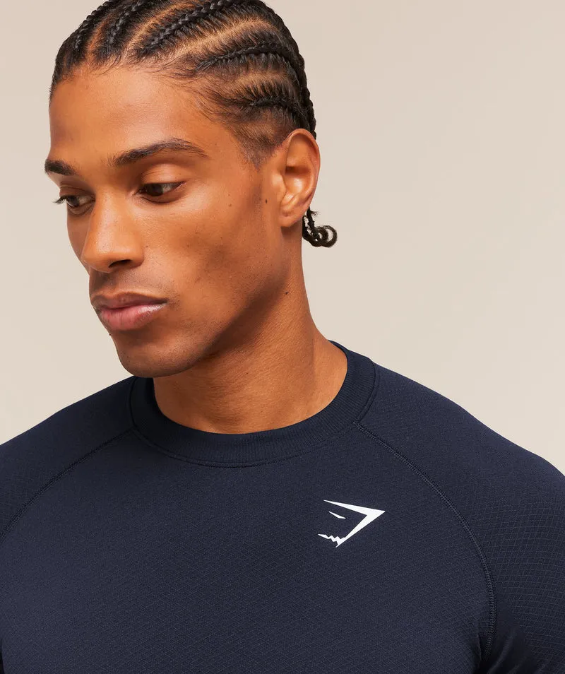 Gymshark Vital Seamless Long Sleeve T-Shirt - Navy/Heavy Blue