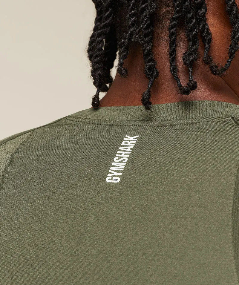 Gymshark Shadow Seamless Long Sleeve T-Shirt - Core Olive