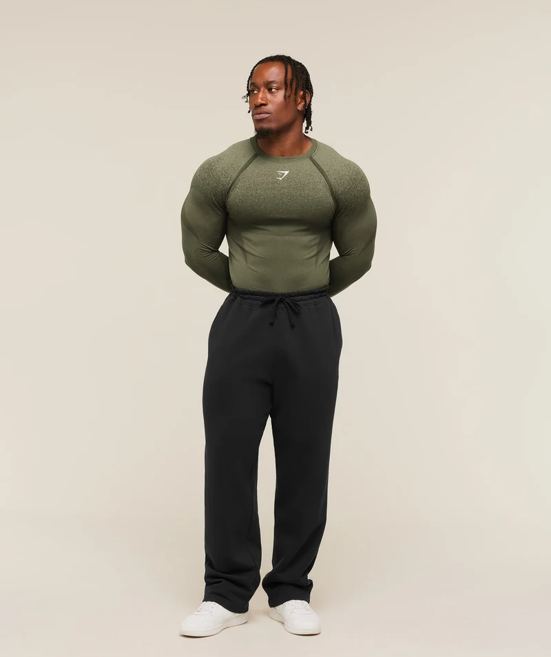 Gymshark Shadow Seamless Long Sleeve T-Shirt - Core Olive