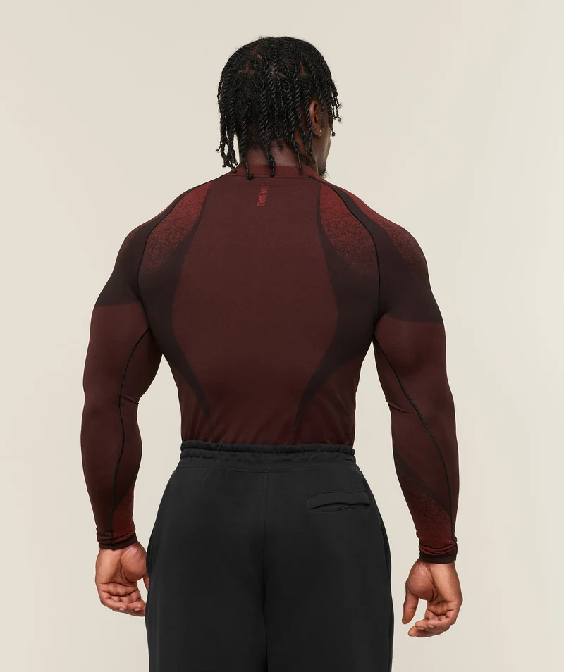 Gymshark Shadow Seamless Long Sleeve T-Shirt - Sets Red