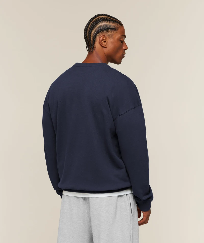 Gymshark Campus Crest Sweatshirt - Heavy Blue