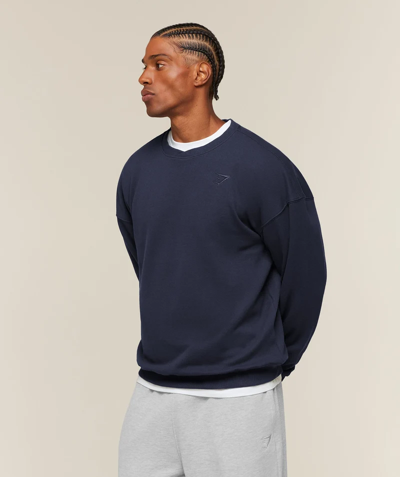 Gymshark Campus Crest Sweatshirt - Heavy Blue