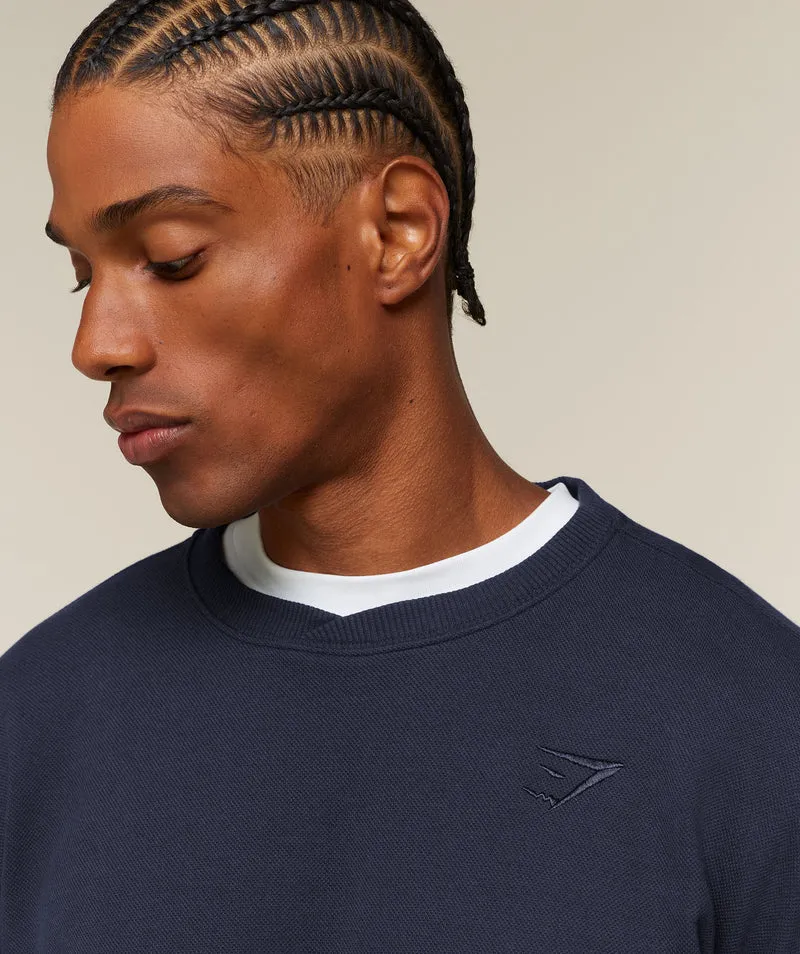 Gymshark Campus Crest Sweatshirt - Heavy Blue