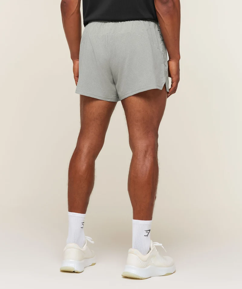 Gymshark Perforated Train 4" Shorts - Smokey Grey